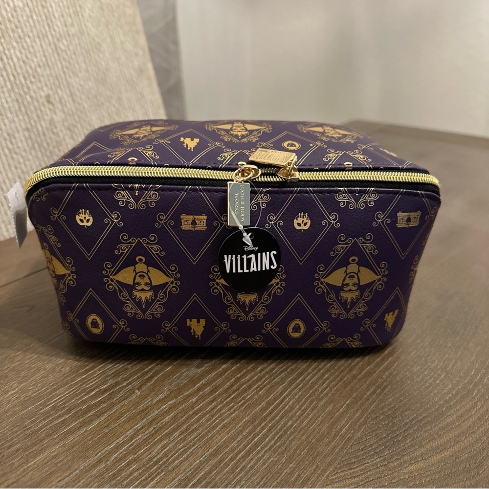 Bath & Body Works Disney Villains Evil Queen Cosmetic Makeup Bag Purple & Gold